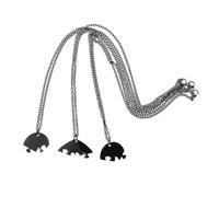 Gatuida Collier Puzzle D'amitié en Acier Inoxydable 3 Pièces, Pendentifs Cœur Creux Noirs, 3 Chaînes 50 Cm Assorties, Bijou Féminin pour Présents D'amies