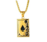Gatuida Collier Ras Du Cou Homme Acier Inoxydable avec Pendentif Poker As de Pique Mode Unique pour Fête et Usage Quotidien Cadeau Original pour Copain
