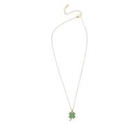 Gatuida Collier Trèfle à Quatre Aventurine Verte pour Femmes Pendentif Chanceux Ajustable Acier Inoxydable Chaîne Ras Du Cou Élégante pour Fête et Usage Quotidien