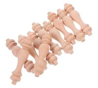 Gatuida Colonnes Décoratives en Bois Massif 10 Pcs, Chapiteaux Romains Sculptés 8,2 X 1,8 CM, Balustres Artisanaux pour Décoration de Balustrades et Escaliers, Support Main Courante pour
