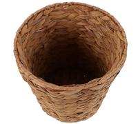 Gatuida Corbeille à Déchets Tressée en Jonc de Mer Petite Poubelle de Bureau Marron Clair Panier de Rangement Décoratif pour Chambre Bureau ou Salle de Bain Poubelle de Chevet