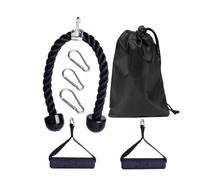 Gatuida Corde de Traction de Musculation Noire pour Biceps et Épaules | Corde Tressée Embouts en Caoutchouc, Fixation Métallique, Entraînement à Poulie