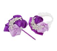 Gatuida Corsage De Poignet Boutonnière Avec Fleurs Artificielles Pour Mariage Et Événements Formels Avec Ruban Et Cristaux