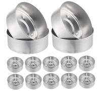 Gatuida Coupelles Aluminium et Mèches pour Fabrication de Bougies Chauffe-Plat Contenants Métalliques pour Création Artisanale et Ambiance Chaleureuse