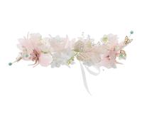 Gatuida Couronne de Fleurs Mariage avec Ruban Ajustable et Perles Bandeau Floral Bohème pour Mariée et Demoiselles Honneur Serre-tête Floral Léger pour Anniversaire et Photos