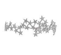 Gatuida Couronne de Mariée Argentée Pentagramme Strass Serre-tête Accessoires Cheveux pour Femmes et Filles Bandeau Coiffure Fête Anniversaire et Mariage Adapté Cheveux Épais ou Fins