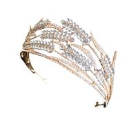 Gatuida Couronne de Mariée Style Baroque Dorée Accessoire Coiffure pour Fille et Femme Diadème Brillant pour Mariage Banquet et Fête Tiare Élégante pour Cérémonie Adulte