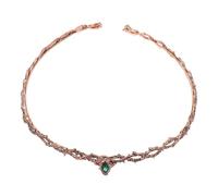 Gatuida Couronne Gothique Médiévale à Épines En Alliage Vintage Avec Pierres Vertes Accessoire Rétro Pour Femmes, Serrage-tête Ajustable Pour Soirées Costumées, Bals Masqués Et Mariages