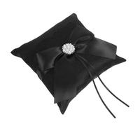 Gatuida Coussin de Porteur de Mariage, Coussin pour porteurs d'alliances, Polyester Noir, Support sécurisé des bagues, pour décor d'église et cérémonies