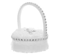 Gatuida Coussin Porte-Alliances de Cœur Blanc Poignée Mini Coussin Annulaire pour Mariage et Demande en Mariage Accessoire Léger et Portable pour Décoration Cérémonie