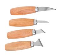 Gatuida Couteaux à Sculpter le Bois 4 Pièces Ensemble D’outils à Main en Acier Inoxydable et Bois pour Sculpture Gravure et Modélisation Kit de Sculpture DIY pour Artisans et Amateurs