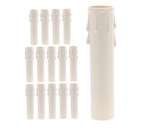 Gatuida Couvercles de Douilles de Bougies pour Lustres, Caches de Lustre en Plastique Blanc, 15 Pièces, Installation Facile, Usage Polyvalent, Couvercle Bougie