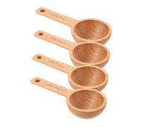 Gatuida Cuillère Doseuse à Café en Bois 15 Ml Lot de 4 Poignée Ergonomique Cuillère à Mesurer Robuste pour Café Moulu Thé Sucre Épices Ustensile Cuisine pour Bocaux