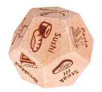 Gatuida Dé à Décider Alimentaire en Bois Naturel 1 Pièce Petits Dés Alimentaires pour Dîner Accessoire de Jeu Polyvalent pour Fête et Repas en Famille