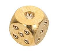 Gatuida Dé à Jouer en Cuivre Massif Petit Accessoire de Dés Artisanaux Dorés pour Jeux de Société Fêtes et Loisirs