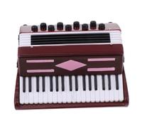 Gatuida Décoration de Bureau Accordéon Résine Rouge Foncé Modèle Miniature Instrument de Musique Ornement Maison et Élégant pour Cadeau Pendaison de Crémaillère