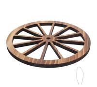 Gatuida Décoration Murale Extérieure en Bois 20 Cm Roue de Chariot Rustique Couleur Bois Clair Art Mural Jardin et Salon Style Far West pour Terrasse et Maison