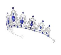 Gatuida Diadème Baroque Royal en Strass Bleu Foncé Couronne Décorative pour Mariée et Bal de Promo Accessoire Élégant pour Anniversaire et Occasions Spéciales