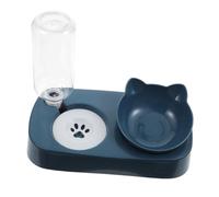 Gatuida Distributeur Eau et Bol Alimentaire pour Animaux Stable avec Protection du Cou Bol Automatique pour Chiens et Renversement Couleur Bleue