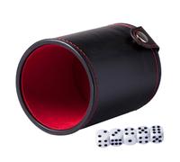 Gatuida Double-Layer Leather Dice Cup Set with Dice Compact and Portable Entertainment Tool for Ktv Bar and Family Game Evenings