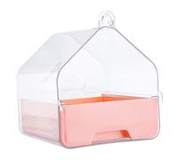 Gatuida Douche Suspendue pour Perroquet Bassin Transparent pour Cage à Oiseaux Nettoyage Facile avec Tiroir Inférieur