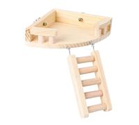 Gatuida Échelle Escalade Naturel pour Hamster de Grimpe et Jeu Exercice pour Petits Rongeurs Plateforme avec Rampe pour Développement de Équilibre et Coordination