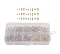 Gatuida Écrous Moletés en Laiton Doré M2-m3 Kit Assortiment 500 Pcs Inserts Filetés de Précision pour Imprimante 3d, Écrous à Sertir Antidérapants, Fixation Sécurisée pour