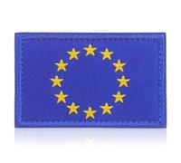 Gatuida Écusson Brodé en Nylon Bleu Drapeau de L'union Européenne Fixation Sécurisée et Application Facile, pour Vêtements, Chapeaux et Décorations de Voyage