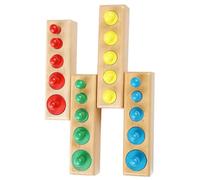 Gatuida Éducatif Montessori Bois Cylindres Colorés à Boutons pour Garçon Fille Développement Coordination Motricité Logique Créativité