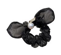 Gatuida Élastique Cheveux Femme avec Nœud en Organza Noir Doux et Extensible Maintien Sécurisé pour Cheveux Longs et Courts Accessoire Élégant pour Fêtes Mariage et Baptême