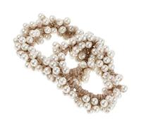 Gatuida Élastiques à Cheveux en Perles Blanches Élégantes, 2 Pièces, Cordes à Cheveux Tricotées, Accessoires Coiffure Pratiques et Stylés pour Femmes