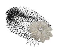 Gatuida Élégant Accessoire Cheveux Rhinestone Fleur Vintage Mesh Respirant Chapeau Rétro Femme pour Mariage Anniversaire Cérémonie