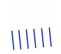 Gatuida Enfile-aiguilles Micro-anneaux pour Extensions de Cheveux 10 Pièces Taille Standard Crochet Plastique Bleu Professionnel Coiffure à Domicile