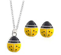 Gatuida Ensemble Bijoux Fantaisie Mariée Collier Pendentif Petite à 7 Points Boucles D’oreilles Clous En Alliage Argenté Brillant, Accessoires Femmes Pour Mariage, Cérémonie Et Demoiselle D’honneur