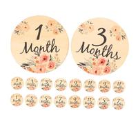 Gatuida Ensemble de 18 Cartes Étapes en Bois pour Bébé Disques Mensuels Légers et Solide Panneaux Photo pour Jalons de Croissance Accessoires Décoratifs Multifonctions pour -Né