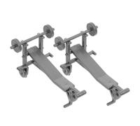 Gatuida Ensemble de 2 équipements de Musculation pour Maison de poupée (échelle 1:25), Accessoires de Fitness réalistes Comprenant Une Barre d'haltères et Un Banc de Musculation.