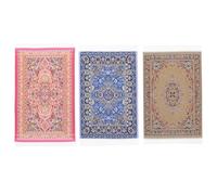 Gatuida Ensemble de 3 Accessoires Miniatures pour Maison de poupée : Tapis Miniatures tissés Vintage, Mini-Tapis imprimé pour la décoration du Salon d'une Maison de poupée à Faire soi-même