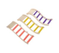 Gatuida Ensemble de 3 Échelles en Bois pour Oiseaux Balançoire Jouets D’Escalade pour Perroquets et Perruches Textures Poncées pour Limage Naturel des Griffes Coloris Violet Jaune et
