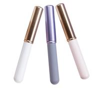 Gatuida Ensemble De 3 Pinceaux à Lèvres Pour Maquillage, Applicateurs De Rouge à Lèvres Capuchon, Taille Compacte, Couleurs Violet, Blanc Et Rose, Pour Femmes, Retouches Express En Déplacement