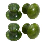 Gatuida Ensemble de 4 Pierres de Massage Gua Sha de Champignon Vert Jade, Outil Facial Manuel Anti-âge pour Spa et Soin du Visage, Massage des Canaux Énergétiques Relaxant et Stimulation