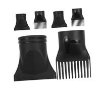 Gatuida Ensemble De 6 Embouts De Sèche-cheveux Universels En Plastique Noir, Peigne Et Concentrateur Pour Coiffage Précis, Usage Professionnel Et Voyage, Accessoires Légers Et Résistants