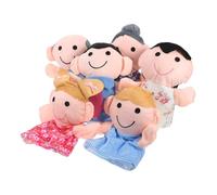 Gatuida Ensemble de 6 Marionnettes Familiales en Peluche, Marionnettes à Main pour Garçon et Filles, Personnages Papa Maman Grand-père Grand-mère Frère Sœur, Éducatif pour Style Aléatoire