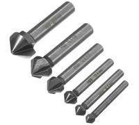 Gatuida Ensemble de 6 Outils de Chanfreinage en Acier Rond pour Ébavurage et Découpe Lisse, Fraise à Fraiser 6.3-20.5 Mm, pour Acier Inoxydable et Trous Coniques