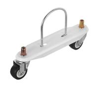 Gatuida Ensemble de 6 Roulettes pour Radiateur à Bain D'huile 2 Pieds Blancs, 2 Crochets en U et 4 Roues en Caoutchouc Noir, Support Pivotant Sécurisé pour Déplacement Facile et