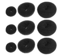 Gatuida Ensemble de 9 Donuts à Chignon en Nylon Noir, Tailles Petites, Moyennes et Grandes, Outil Flexible pour Coiffure Professionnelle, Accessoire Cheveux pour Danseuses et Chignons