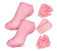 Gatuida Ensemble de Chaussettes Hydratantes et Moufles pour de Chaussettes Anti-Callosités Moufles Hydratants Confort en Coton Soins Peau des Mains et Pieds pour Nuit