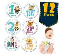 Gatuida Ensemble De Pièces Décor D'autocollant De Bébé Jalon Mensuel De Bébé Stickers Couverture D'étape De Jalons Mensuels En Bois Annonces De Blocs s Cadeau Nouveau Née