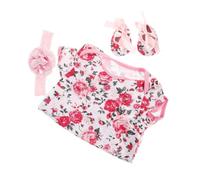 Gatuida Ensemble Vêtements Poupée Reborn Fille -né 0-2 Ans 18-23 Pouces 3 Pièces avec Chaussures Bandeau Tenue Été Accessoires pour Poupée -née