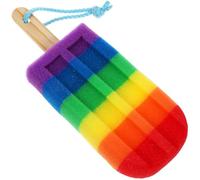 Gatuida Éponge de Bain Exfoliante Forme de Crème Glacée Colorée Éponge Douce et Portable pour Nettoyage Corporel avec Lanière Pratique pour Voyage