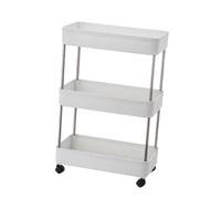 Gatuida Étagère De Rangement Mobile à Niveaux Inoxydable avec roulettes Meuble Polyvalent pour Cuisine Salle De Bain Et Bureau Compact Et Résistant